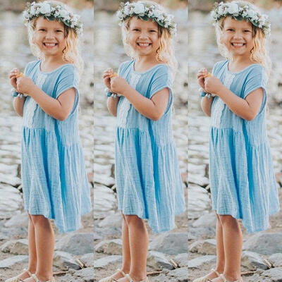 

Summer Toddler Baby Girl Floral Sleeveless Dress Party Lace Dresses Clothes