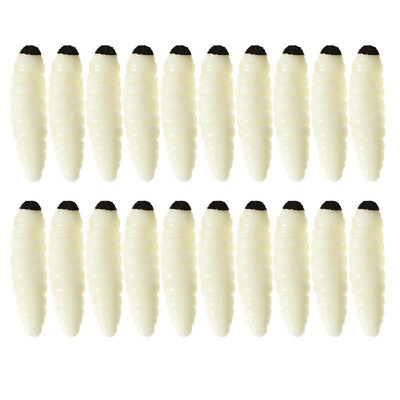 

20PCS 3cm 1g Fishing Lure Maggot Grub Soft Baits Worms Fishing Baits