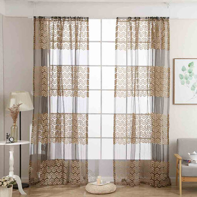 

Gobestart Leaves Sheer Curtain Tulle Window Treatment Voile Drape Valance Fabric