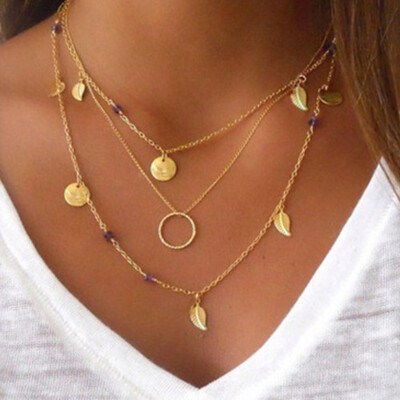 

New Arrival Three Layer Pendant Necklace For Women 2 Colors Metal Necklaces Sexy Beach Party Jewelry Gift