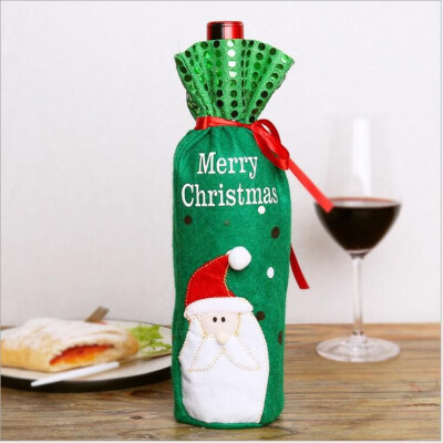 

FUNNYBUNNY snowman&Santa Claus Wine Bottle Cover Bag for Table Decorations Gift Bag Christmas Wine Bottle Bag