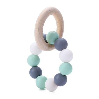 

Baby Nursing Bracelets Wooden Ring Baby Teether Silicone Chew Beads Toys