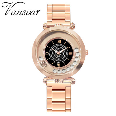 

Top Brand Women Watches Ball Scale Dial Ladies Quartz Wristwatch Rhinestone Rose Alloy Strap Clock Dress Gift Zegarki Damskie