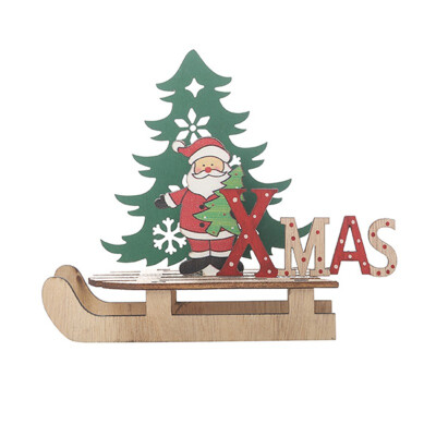 

DIY Assembly Wood Sled Crafts Christmas Pendants Wood Crafts Decoration Christmas Ornaments Party Home Decor Supplies