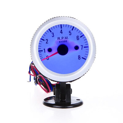 

Tachometer Tach Gauge with Holder Cup for Auto Car 2" 52mm 08000RPM Blue LED Light