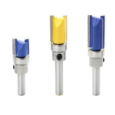 

3PCS 14 inch Shank Flute Flush Trim Pattern Router Bit Set Top Bearing Woodworking Milling Cutter Tool