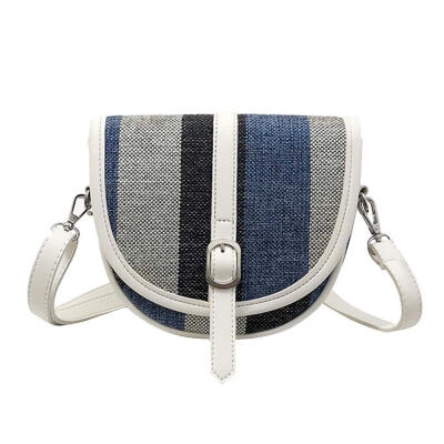 

Women Small Beach Bohemian Semi-circle Canvas Weave Shoulder Messenger Bags