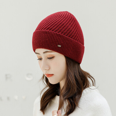 

Wholesale of New Winter Gentlemens Outdoor Pure-color Flanging Wool Hats&Dome Knitting Hats