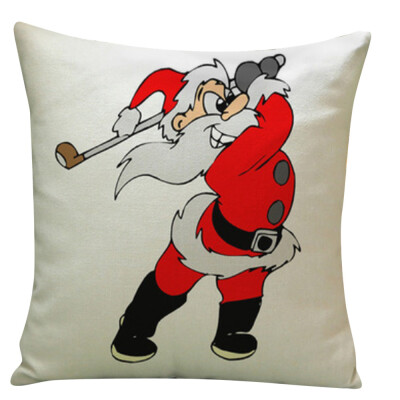 

Tailored Modern Simple Creative Cartoon Santa Claus Printed Cotton Linen Pillowcase