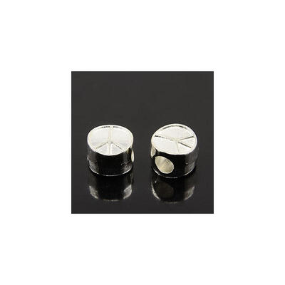 

Zinc Alloy European Beads Peace Sign Silver Color Size about 95mm in diameter 6mm thick hole 45mm