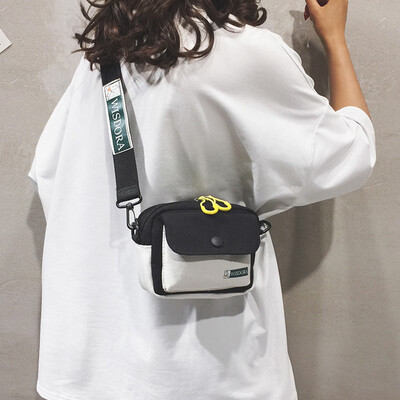 

Net red shoulder bag small bag 2019 new fashion canvas bag summer small fresh wild gas Messenger bag