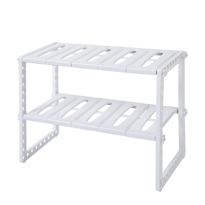 

2 Tier Expandable Under Sink Organizer Shelf Adjustable Shelves Kitchen Storage