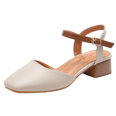 

211-1 Korean fashion sweet banquet slim womens shoes thick with flat shallow mouth Baotou super m