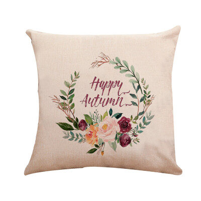 

Tailored Thanksgiving wreath Pattern Cushion Cover Throw Pillow Case Sofa Bed Home Decor