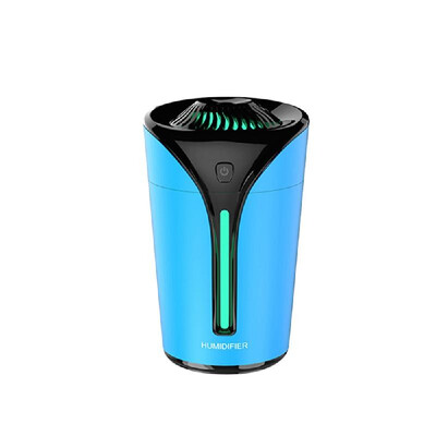 

Car Air Humidifier with LED Night Lamp Mini Fan Aroma Essential Oil Diffuser USB Mist Maker Blue