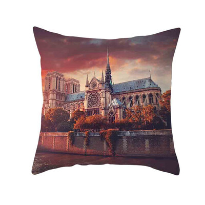 

〖Follure〗Retro Cushion Cover London Paris City Street Scenery Pillowcase Home Decor