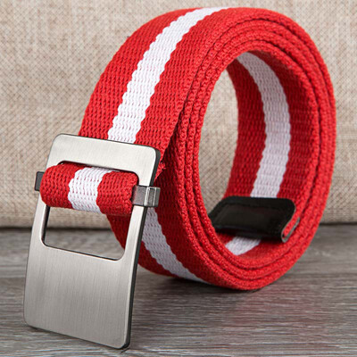 

Canvas belt fashion stripe canvas Alloy buckle Men belt trend casual Men&Women sport cowboy pants belt 110-140cm
