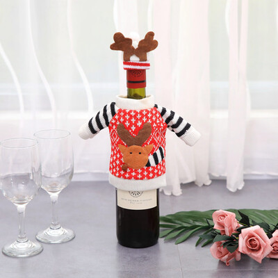 

Siaonvr Red Wine Bottle Cover Bags Decoration Home Party Santa Claus Christmas