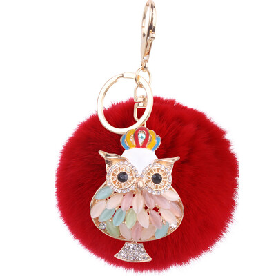 

Rex rabbit hair owl bag plush hair ball mobile phone pendant small gift jewelry