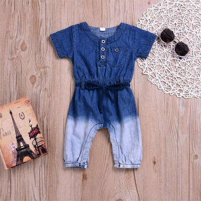 

Newborn Baby Girls Boys Denim Romper Gradient Jeans Jumpsuit Baby Clothing roupas infantis menina