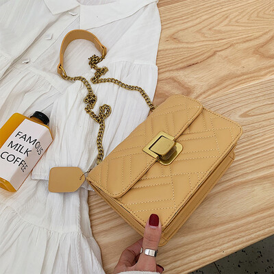

Internet celebrity foreign gas bag ins advanced foreign gas womens bag 2019 new chain slant bag fashion square bag