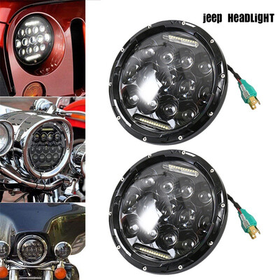

75W 7 Inch Round LED Headlight HiLo DRL for Jeep Wrangler CJ TJ JK Harley