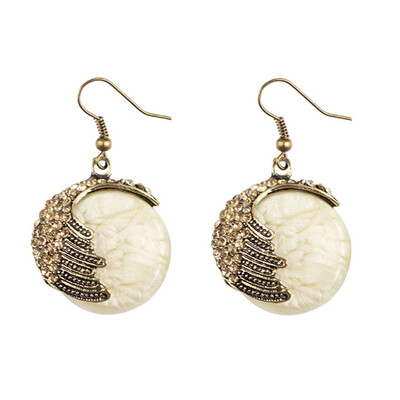 

Jewelry Handmade Retro Bohemian Style Opal Phoenix Peacock Crystal Earrings Accessories