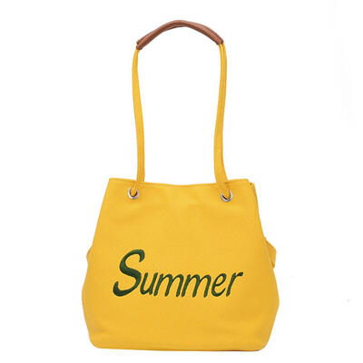 

Summer Daily Women PU Leather Shoulder Bag Letter Large Shopping Handbag