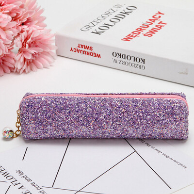 

Toponeto Pencil Case Sparkly Glitter Sequins Cosmetic Bag Zipper Handbag Pen Pouch Box