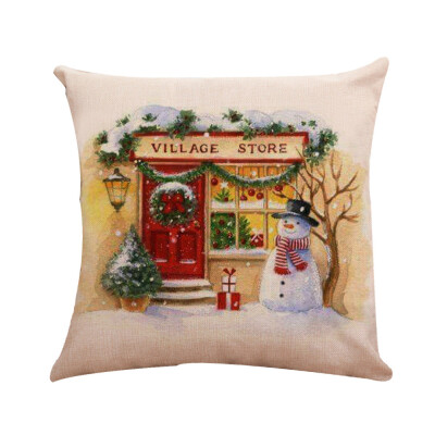 

Tailored 18 Xmas Cotton Pillow Case Linen Cushion Cover Merry Christmas Home Decoration