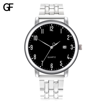 

Gobestart New Fashion High-End Mens Quartz Letter Watch Steel Strap Strap Mens Watch