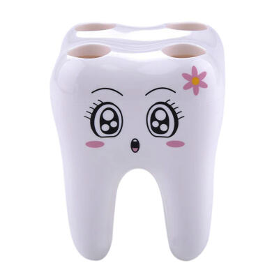 

Novelty 4 Hole Tooth Style Toothbrush Holder Bracket Container For Bathroom