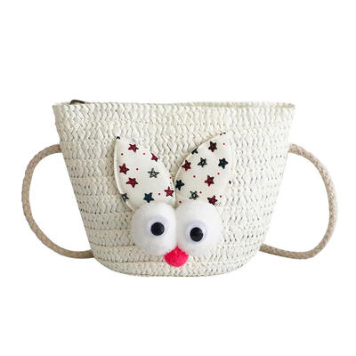

Women Straw Small Cartoon Messenger Shoulder Bags Summer Beach Handbags