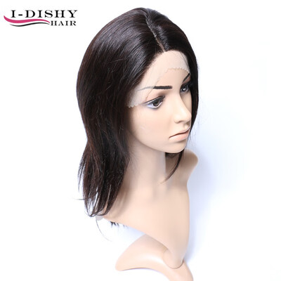 

i-Dishy Hair Natural Black Human Hair Short Bob Wigs For Black Women Lace Front Wigs Human Hair Extensions