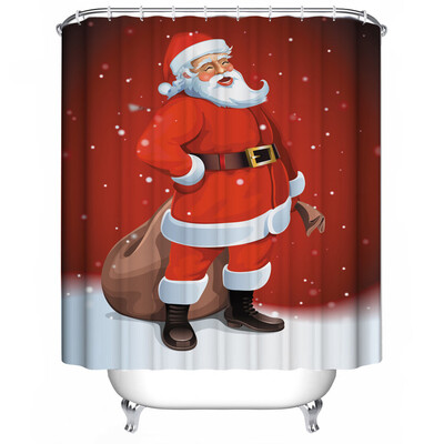 

Gobestart Christmas Waterproof Polyester Bathroom Shower Curtain Decor With Hooks New G