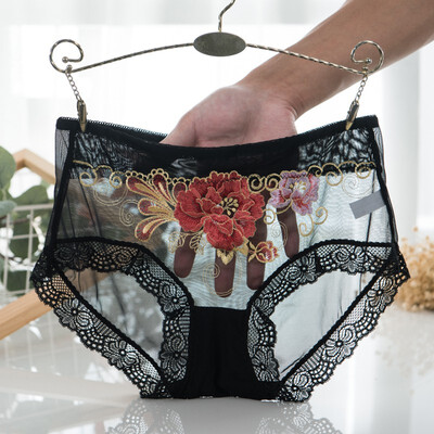 

Sexy Underwear Women Eight Colors Cotton Panties Sexy Lace Lingerie Hollow Briefs flower Intimates Underpants T2