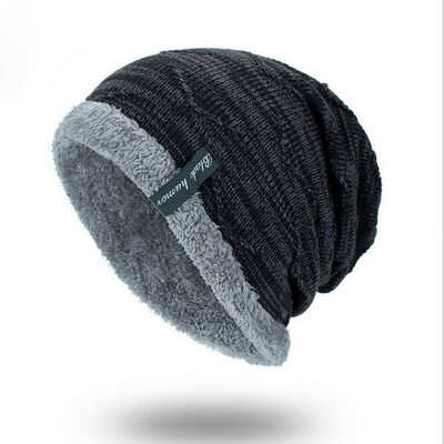 

Men Women Cable Knited Fleece Warm Winter Wool Slouchy Beanie Hat Cap Baggy