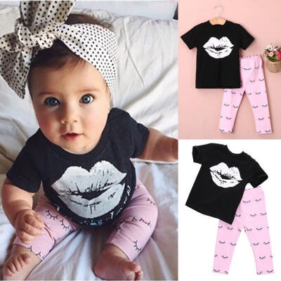 

2016 New Fashion baby boy clothing set cotton short sleeve cartoon T-shirtpants 2pcs Infant newborn baby girl clothes set