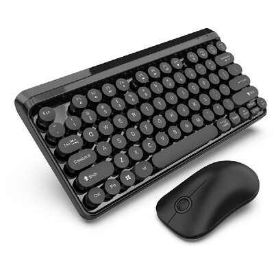 

HXSJ K67 Wireless Keyboard Mouse Set 24G Wireless Retro Round Suspension Keycap Keyboard Mouse Set USB Interface Wireless Keyboar