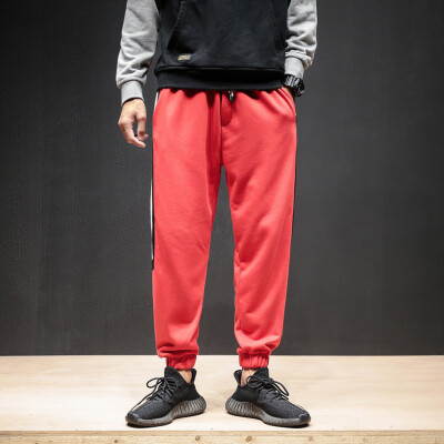 

Gobestart Chinese New Style Mens Hip-Hop Loosen Contrast Color Loose Casual Sweatpants