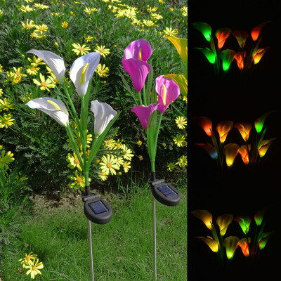 

Gobestart Solar Garden Lights Multi-Color Calla lily Flower Light Outdoor Decoration 2Pcs