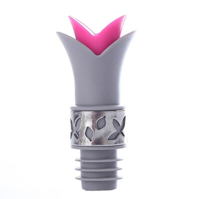 

Lily Flower Silicone Leakproof Red Wine Bottle Pourer Stopper Kitchen Bar Tool