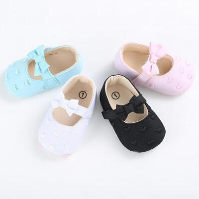 

Toddler Kid Baby Girl heart bowknot Fabric Shoes Soft Sole Sandals AF28Ai-Slip