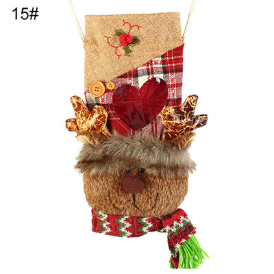 

Christmas Santa Deer Snowman Pattern Apple Candy Gift Storage Bag Tree Decor