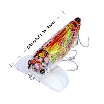 

1PCSlot 55mm 85g Fishing Crank Lure Minnow Hard Bait with 2 Fishing Hooks Fishing Tackle Lure 3D Eyes