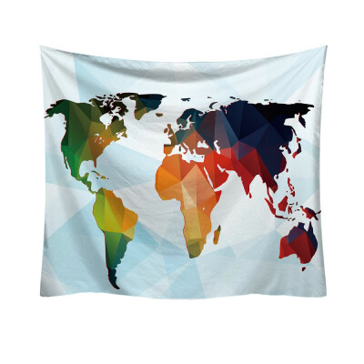 

Toponeto Fashion Tapestry Colorful World Map Style Decorative Tapestry Home Decor