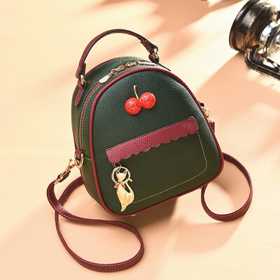 

On the new womens bag double shoulder backpack Korean version 100 lap slant bag hand-held ladys one-shoulder bag