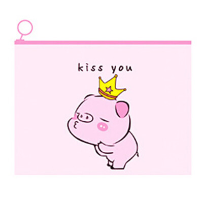

Cute Pink Pig Pencil Case Transparent Pencil Case Creative Stationery School Supplies Ring Zipper Pouch Girls Gift