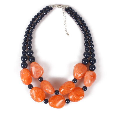 

European&American foreign trade fashion exaggeration resin multi-layer personality necklace