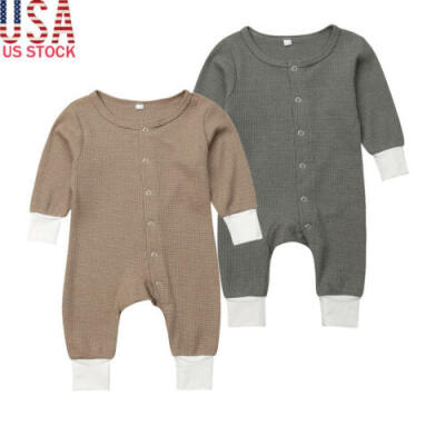 

US Stock Newborn Kids Baby Boy Autumn Long Sleeve Romper Jumpsuit Clothe Outfits